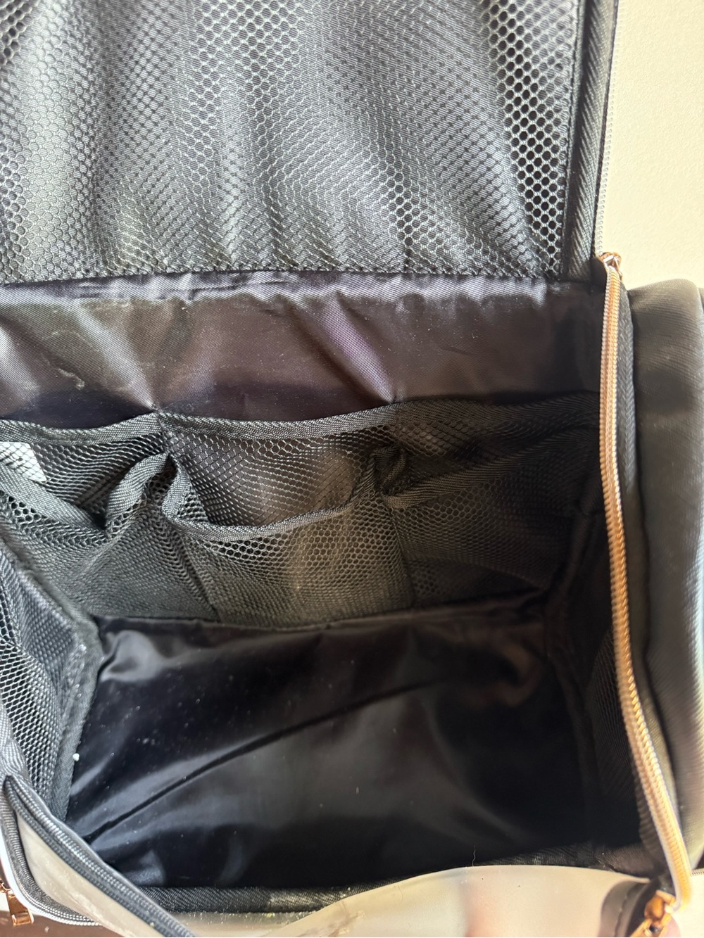 Black Travel Toiletry Bag with Rose Gold Accents - Picture 10 of 11